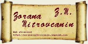 Zorana Mitrovčanin vizit kartica